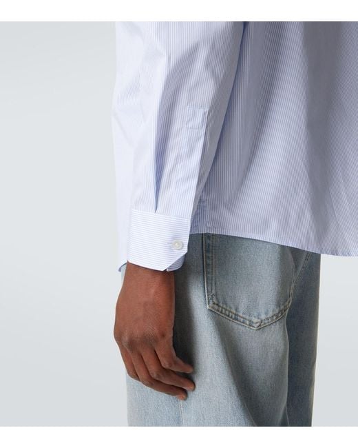 Saint Laurent White Striped Cotton Shirt for men