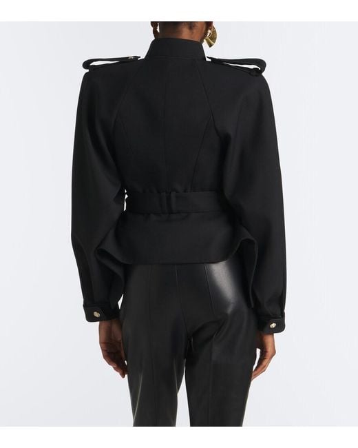 Balmain Black Belted Wool Jacket