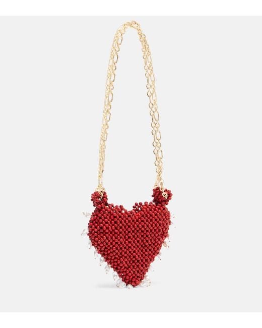 ALÉMAIS Red Carmelo Mini Embellished Crossbody Bag