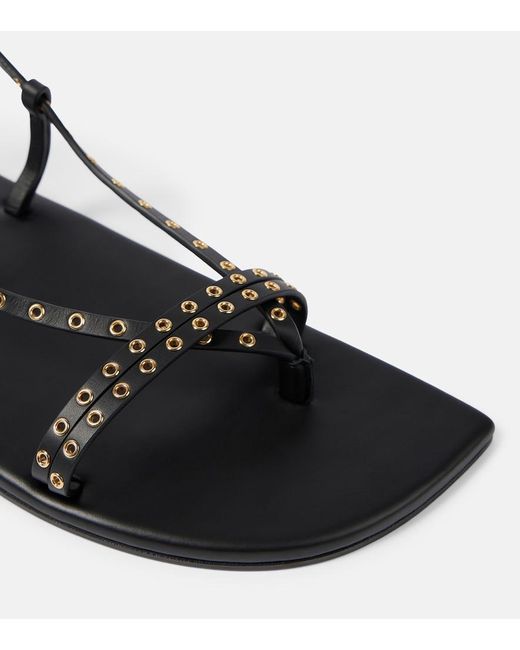 Alaïa Black Flat Strappy Sandal