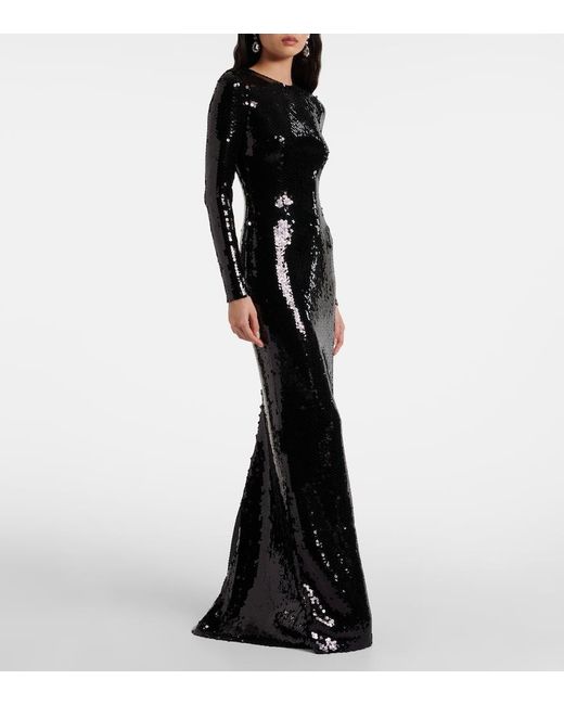 Dolce & Gabbana Black Sequined Gown
