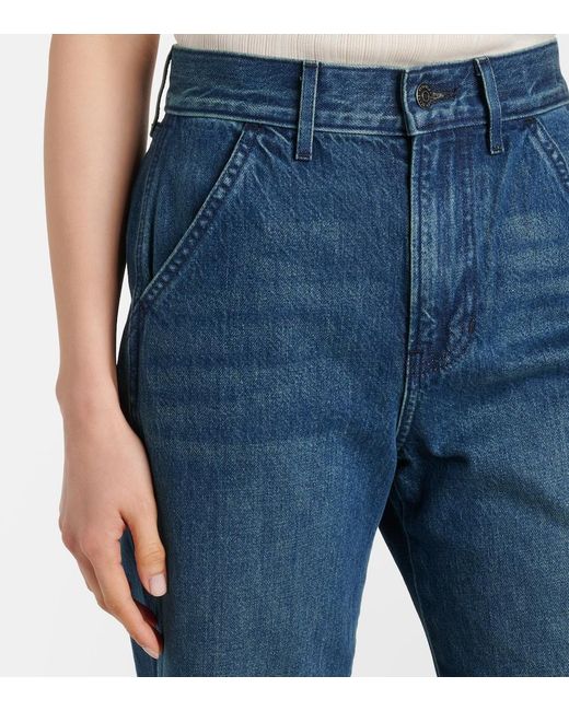 Veronica Beard Blue Taylor Wide-Leg Jeans