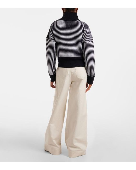 Max Mara Blue Bessica Wool And Cashmere Turtleneck Sweater
