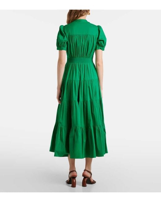 Robe Longue Darby En Coton Melange Diane von Furstenberg en coloris Green