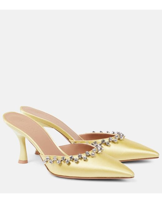 Mules Gwyn 70 de saten adornados Malone Souliers de color Metallic