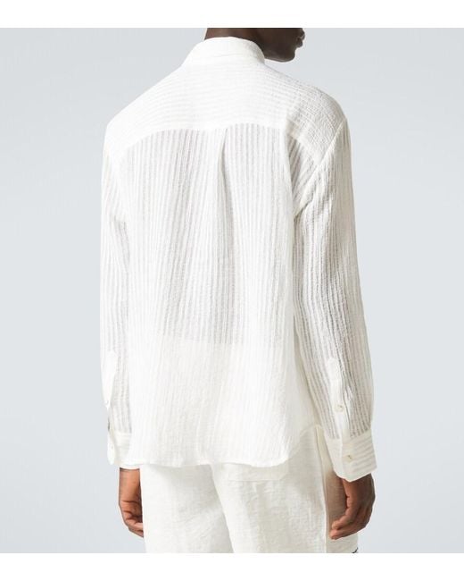 Camisa A Rayas Commas de hombre de color White
