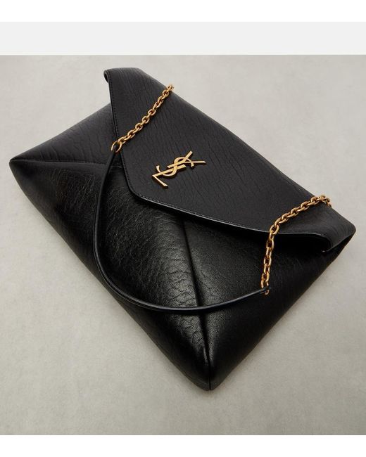 Saint Laurent Black Cassandre Leather Shoulder Bag