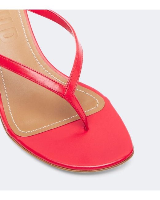 Staud Pink Freja Leather Thong Sandals