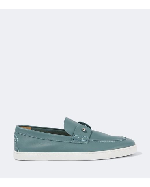 Christian Louboutin Blue Chambeliboat Leather Shoes for men