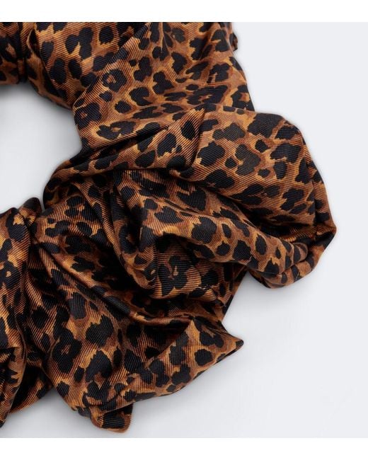 Etro Brown Leopard-Print Scrunchie