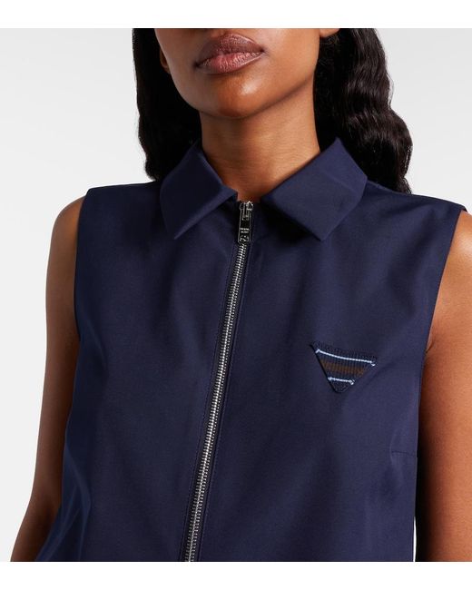 Prada Blue Poplin Polo Dress