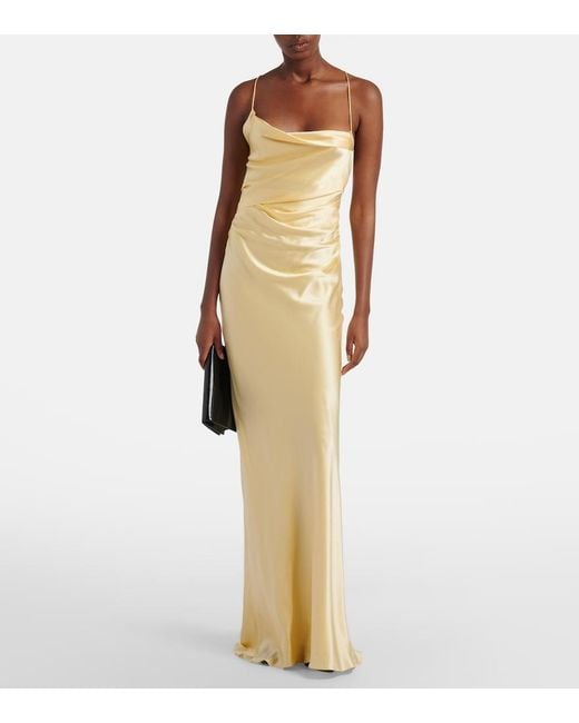 The Sei Metallic Draped Silk Satin Gown