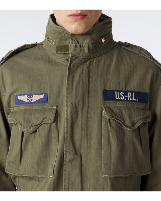 Polo Ralph Lauren Green Iconic Patch-Applique Cotton Field Jacket for men