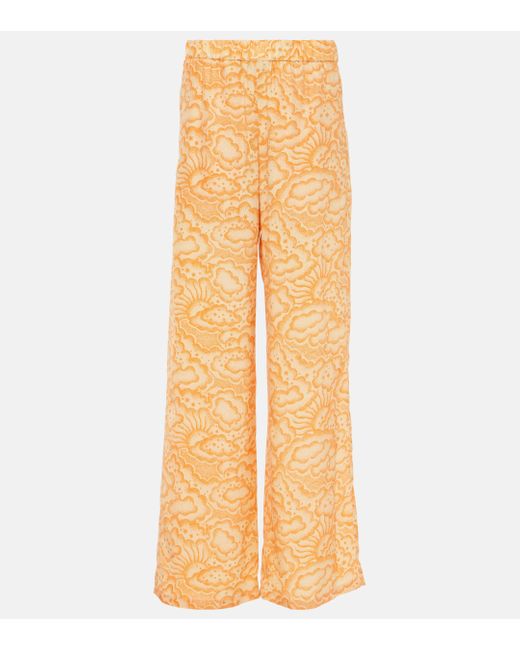 Stella McCartney Yellow Mid-rise Silk Pants