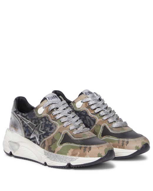 Golden Goose Deluxe Brand Multicolor Running Sole Printed Leather Sneakers