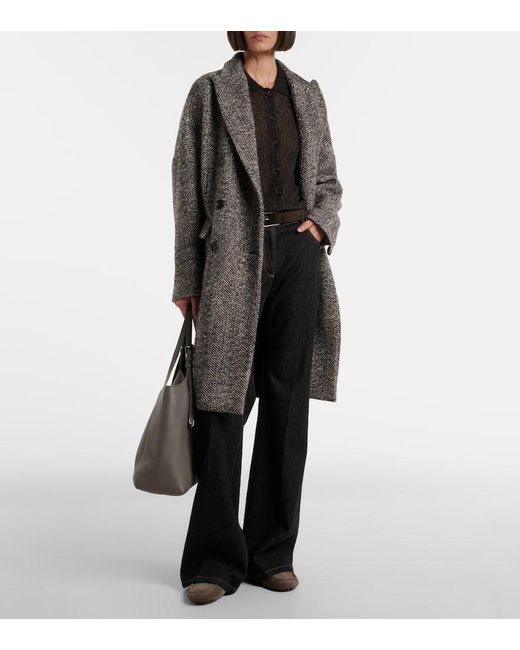 Brunello Cucinelli Black Monili Flared Jeans
