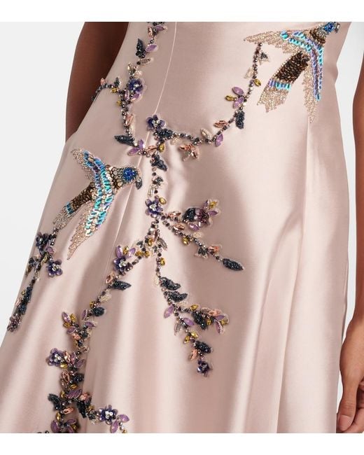 Costarellos Pink Mavia Embellished Corset Gown