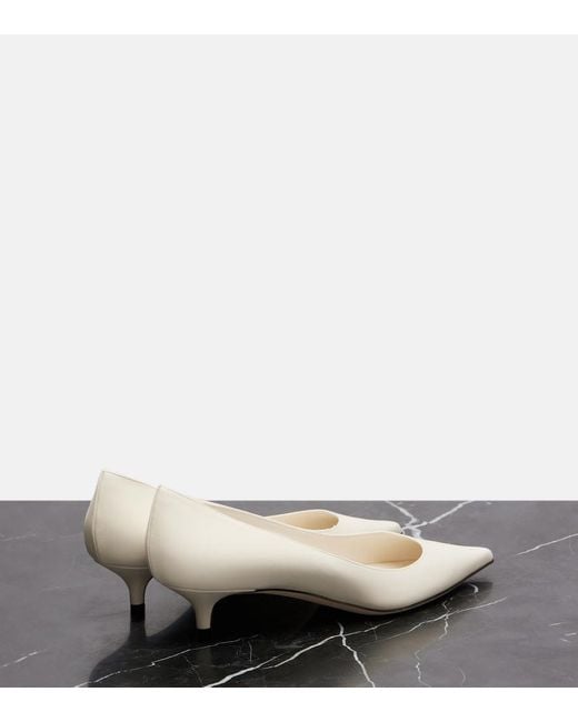 Jimmy Choo White Amelia 35 Leather Pumps