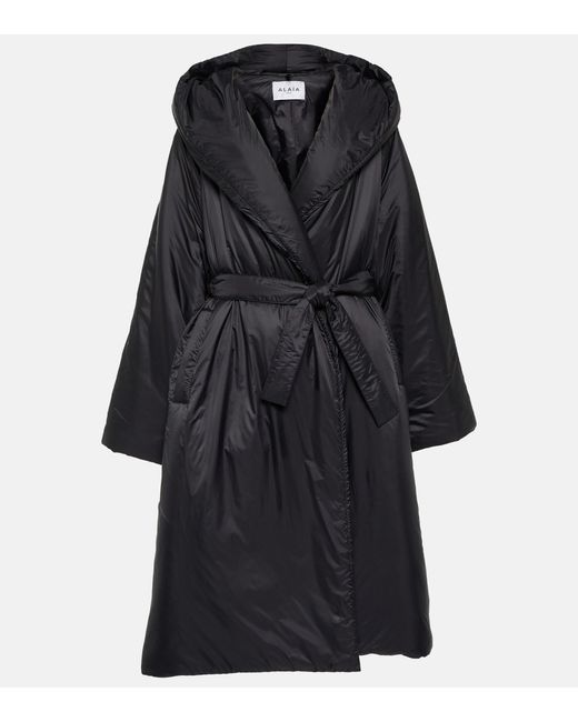 Alaïa Puffer Coat in Black | Lyst