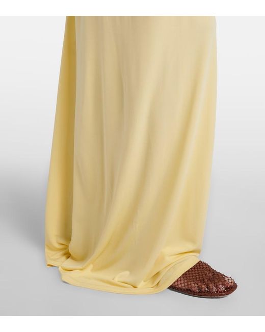 Christopher Esber Metallic Bezel Quartz Gathered Jersey Maxi Skirt