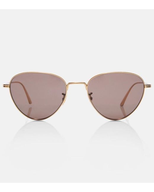 Khaite Brown X Oliver Peoples Aviator Sunglasses