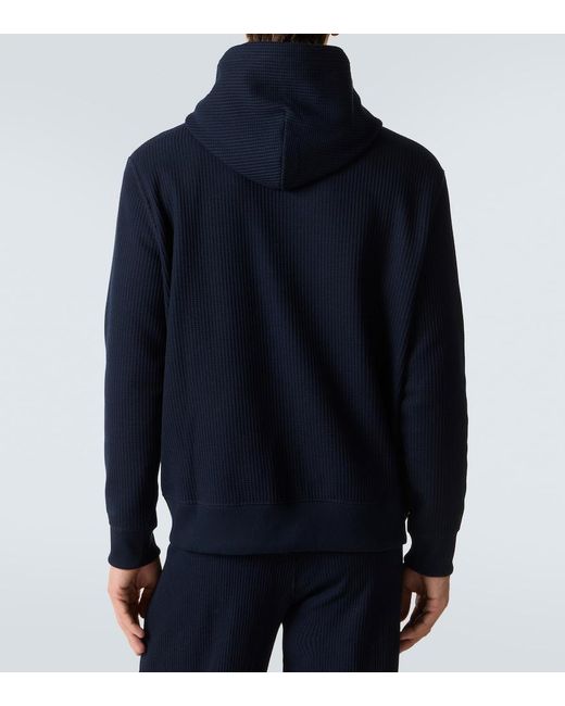 Polo Ralph Lauren Blue Waffle-Knit Hoodie for men