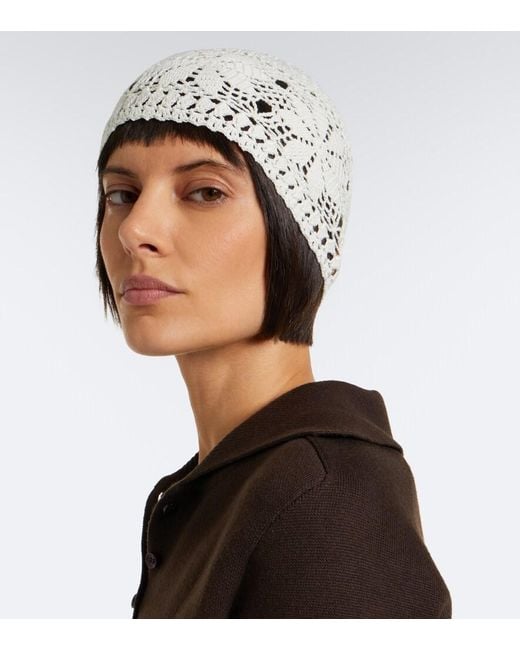 Magda Butrym Natural Crochet Cotton Beanie