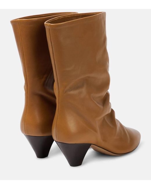 Isabel Marant Brown Reachi Leather Ankle Boots