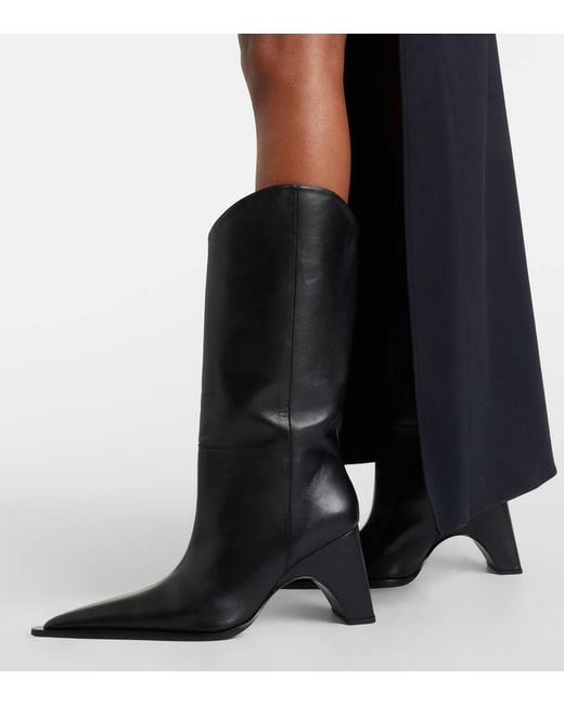 Coperni Black Bridge Leather Cowboy Boots