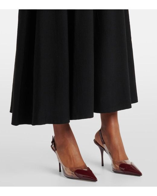 Alaïa Black Belted Wool Maxi Dress