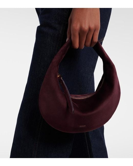Khaite Purple Olivia Mini Suede Top-Handle Bag