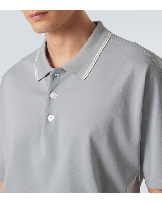 FRAME Gray Cotton Pique Polo Shirt for men