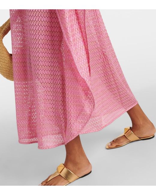 Caftano June in crochet lame di Melissa Odabash in Pink