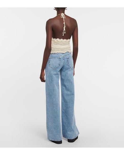 Isabel Marant White Frinley Cotton Crochet Crop Top