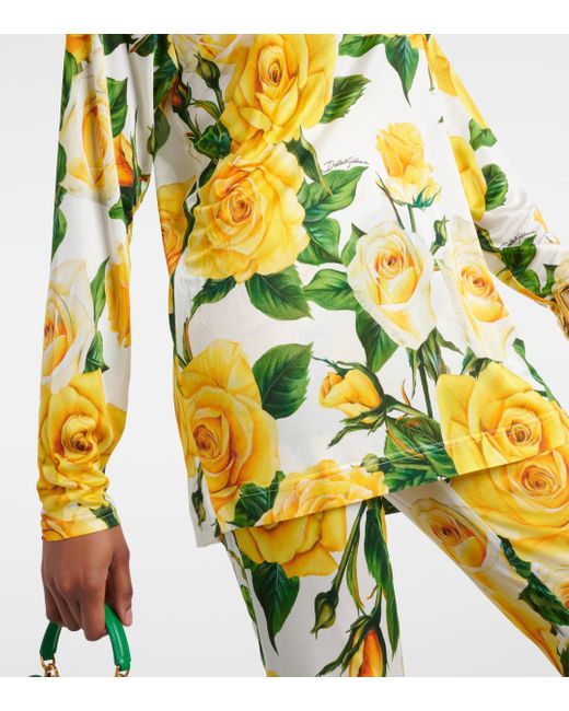 Dolce & Gabbana Yellow Floral Shirt
