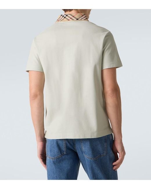 Burberry White Cotton Pique Polo Shirt for men