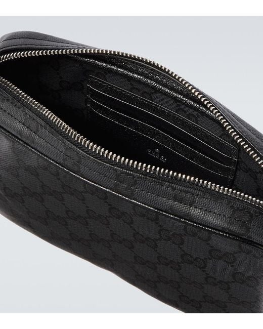 Gucci Black Essence Mini Gg Canvas Crossbody Bag for men