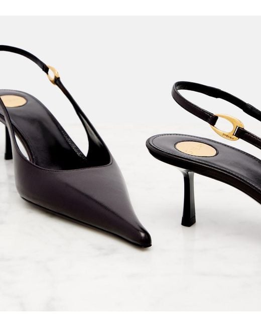 Saint Laurent Black 50Mm Vendome Slingback Pumps