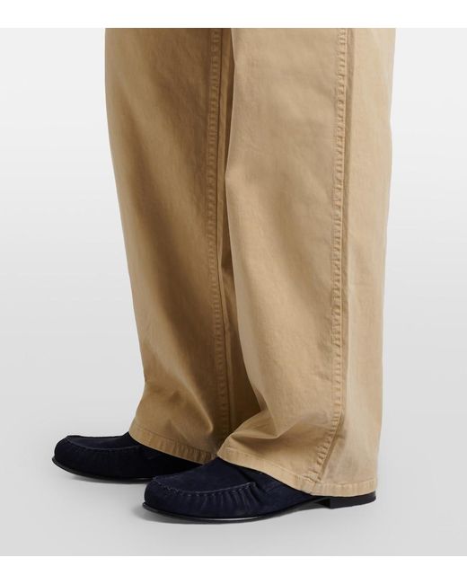 Nili Lotan Natural Whitney Cotton Wide-Leg Pants