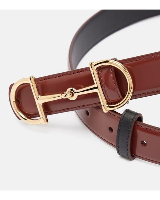 Gucci Brown Horsebit Reversible Leather Belt
