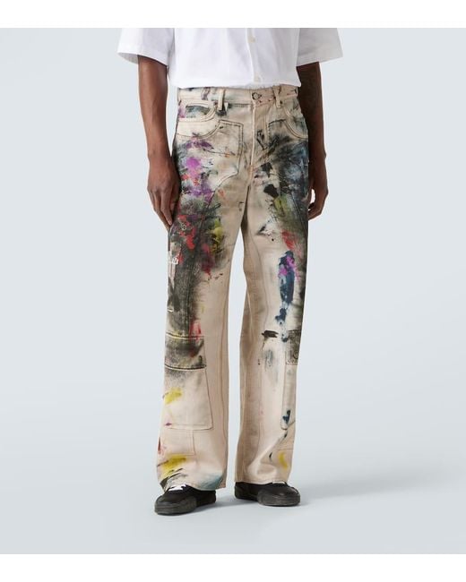 Acne White 1981 Trompe L'Oeil Canvas Cargo Pants for men