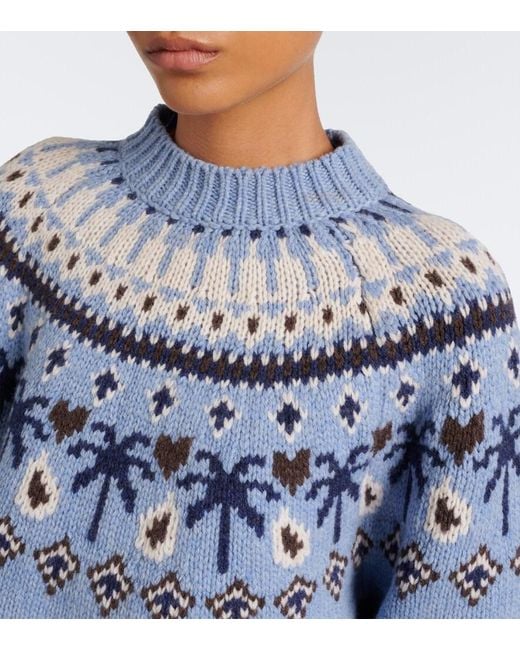 Alanui Blue Sweet Winter Virgin Wool Sweater