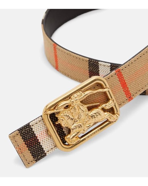 Burberry Brown Ekd Check Reversible Belt