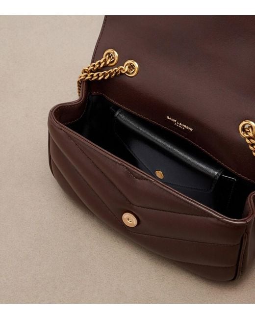 Saint Laurent Brown Loulou Mini Leather Shoulder Bag