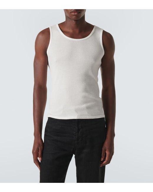 The Row White Solstice Ribbed-Knit Tank Top for men