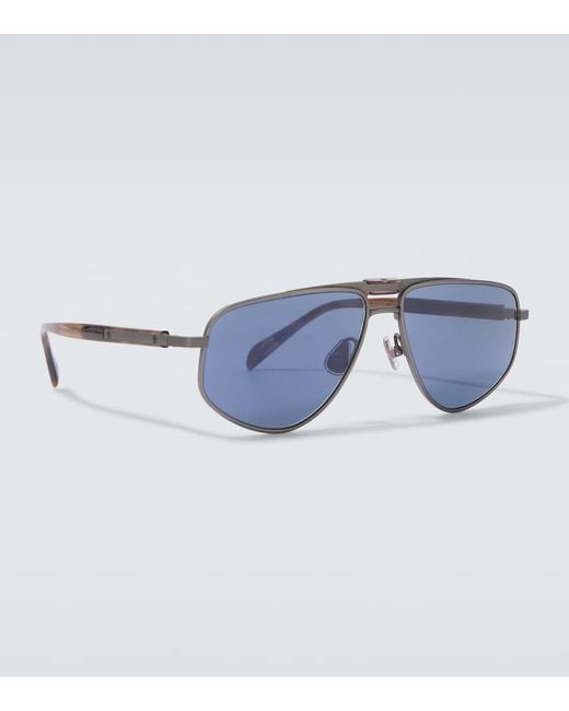 Brunello Cucinelli Blue Aviator Sunglasses for men