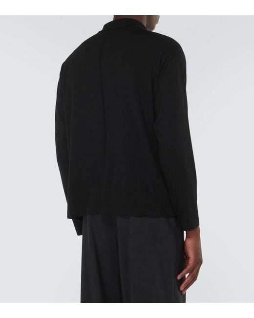 The Row Black Djon Wool Polo Sweater for men