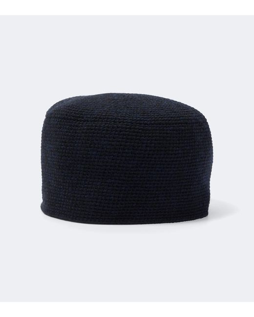 The Row Blue Perleaf Crochet Cashmere Hat for men