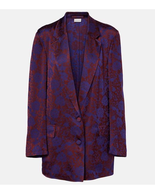 Blazer En Jacquard A Fleurs Dries Van Noten en coloris Purple