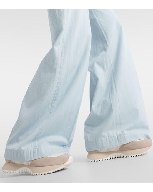 Pantalones anchos de chambray de algodon Polo Ralph Lauren de color Blue